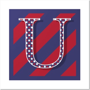 Old Glory Letter U Posters and Art